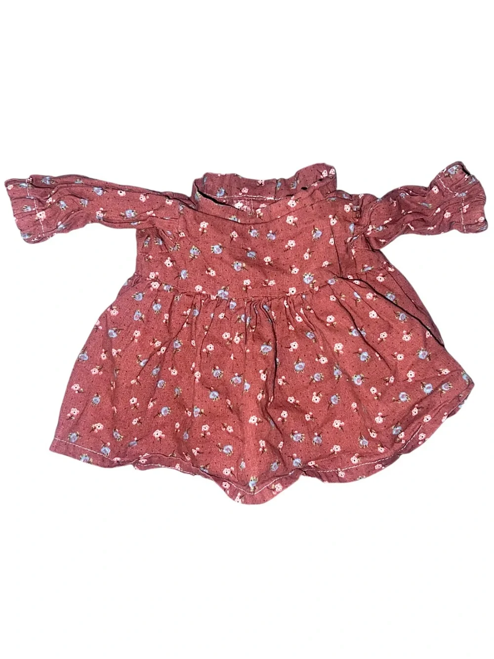 Vintage Pink Mauve Floral Peasant Blouse & Bloomer 2pc Matching Set Retired AG